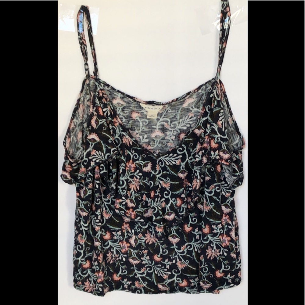 Aeropostale Navy Floral Tank